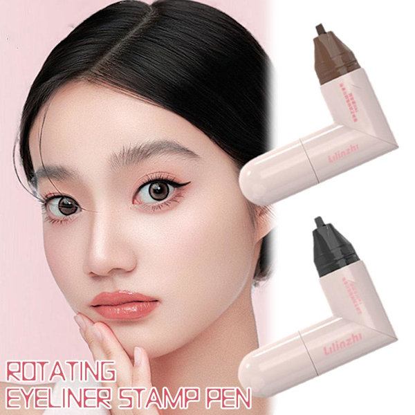 Roterande Eyeliner Stämpel Penna Vattentät Långvarig Kosmetisk Eyeliner Dubbelsidig Stämpel M3d8 01 # Natural Black, 2.1ml