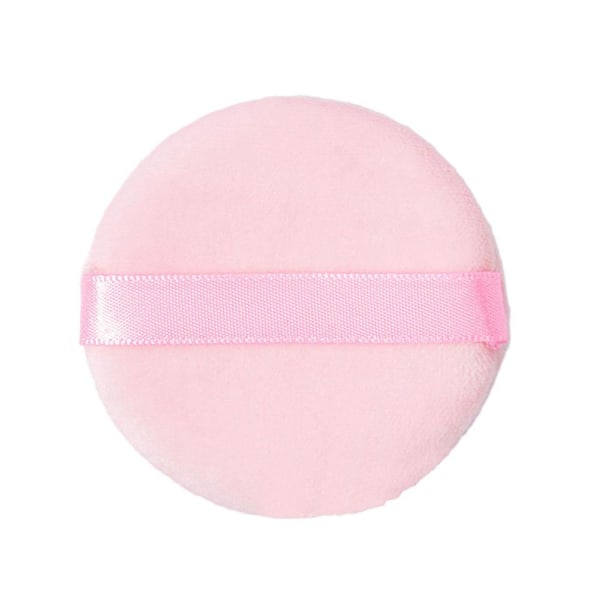 Powder Puff Rund Form Mjuk Kort Velvet Cosmetic för kvinnor Bea  Pink 1pcs