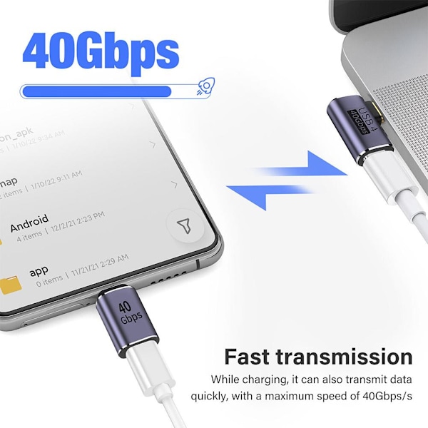 100W 40Gbps USB-C till USB-C-adapter Typ C Snabbladdningskonverter Female to Female one-size