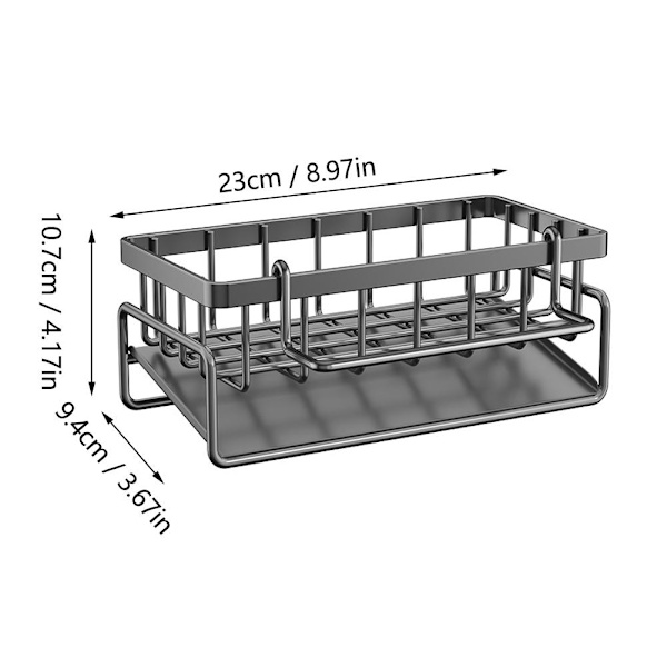 Diskställ för köksvask, korg, avloppsställ, disktrasehållare, organizer UK UKS Gray 1pcs