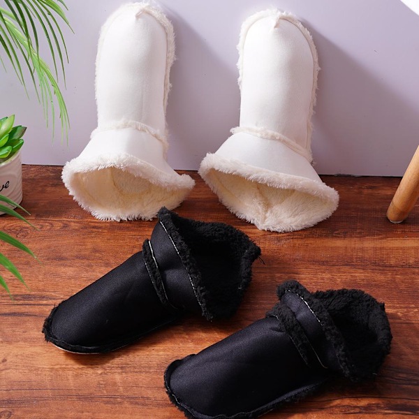 CUIKOSAER Vintertofflor Foder Plysch Päls Clogs Skor Foder Slip,In black 39-40