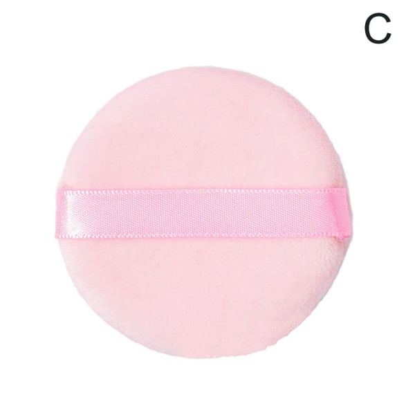 Powder Puff Rund Form Mjuk Kort Velvet Cosmetic för kvinnor Bea  Pink 1pcs