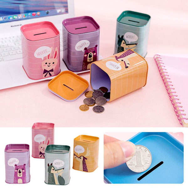 Tecknad Förvaringslåda Spargris Smyckeskrin Kotak Penyimpanan Kotak N9L9 cartoon 1pcs