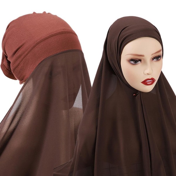 Högkvalitativ, mjuk chiffong-hijab-sjal med lång längd underscarf white One-size