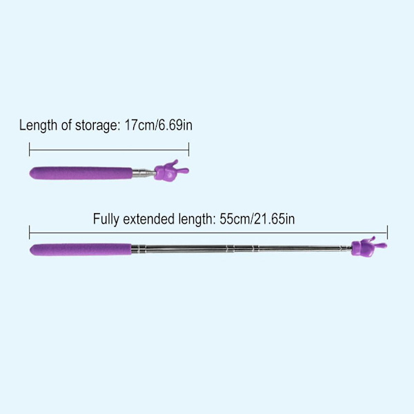 Teleskopisk lärarpekare, Mini Handpekare Finger Stick Pekare purple one-size