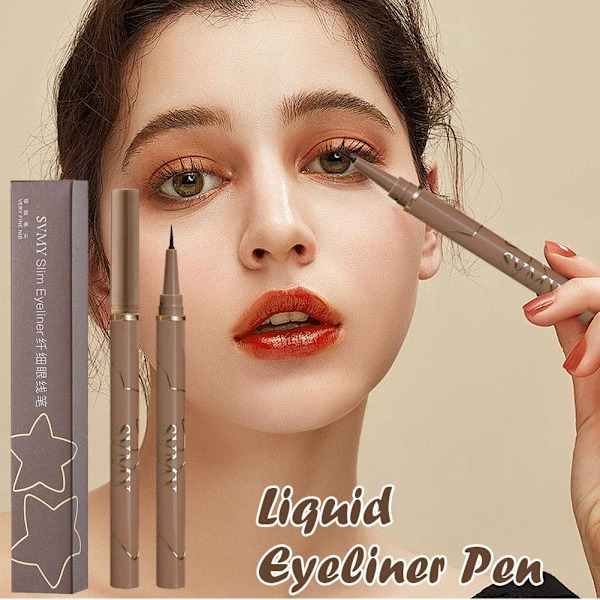 Långvarig Vattentät Smal Flytande Eyeliner Penna Färg Penna Svart Eyeliner Brun T5n0 Brown 1pcs