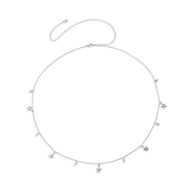 Dekorativ midjekedja i metall^` Silvery 1pcs