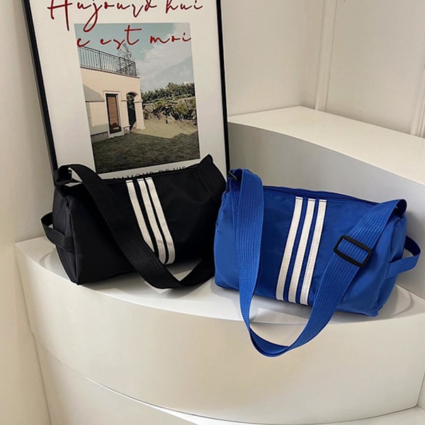 Nylon Kontrasterande Crossbody Kapacitet Kudde Väska, Rese Fitness Axelväska M3J9 Red One size