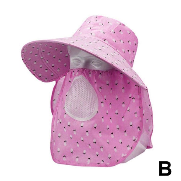 Ansiktsskydd Teplockningshatt Fullt Ansikte Solskydd Hatt Sommar Purple 1pcs