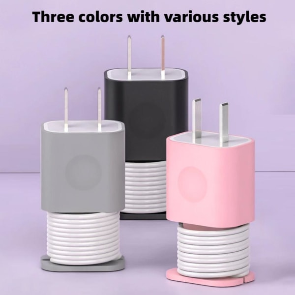 Silikon Kabelupprullare Laddare Skyddsskydd Cover Organizer För gray 1pcs