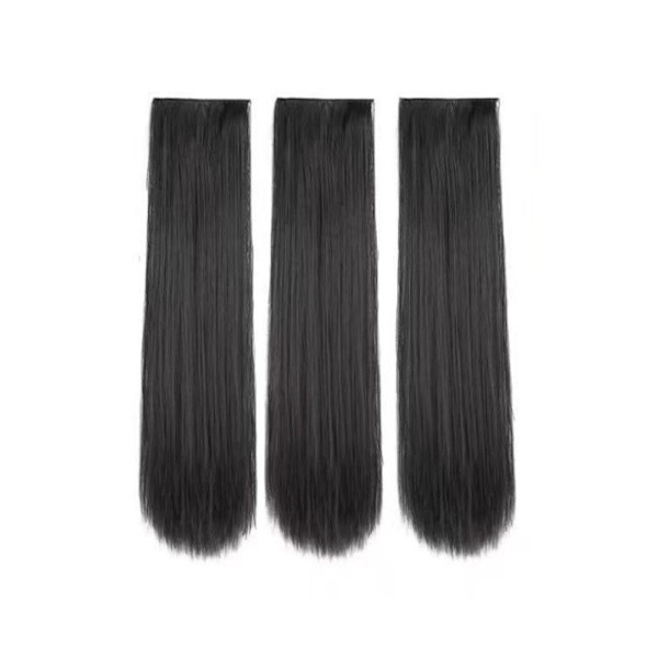 3PCS Peruk Hårförlängningar Kvinnor Långt Hår Peruk Sömlös Rak S dark brown 50cm