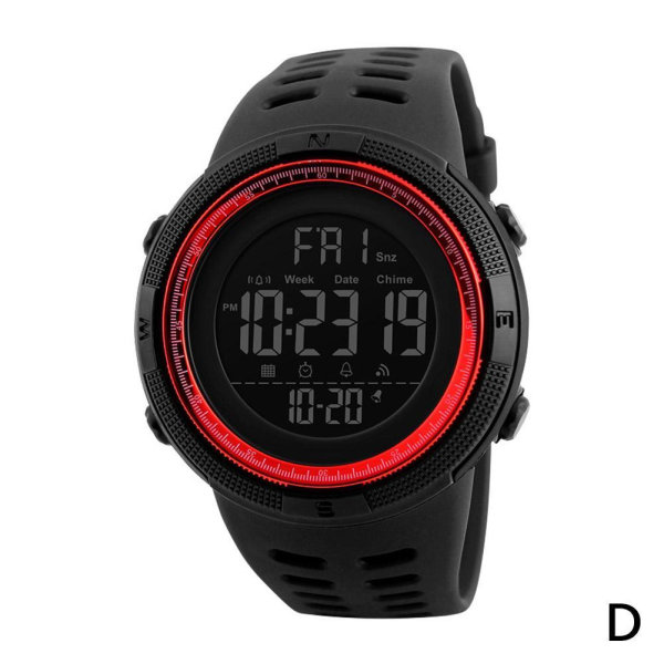 Watch Casual Alarm stötsäkert Armbandsur Mode Digital Spo Red One size
