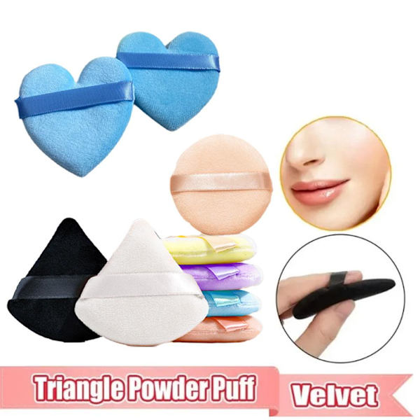 Triangelformad Sammetspuderpuff Mjuk Torr & Våt Kosmetisk Puff Makeup Sp circular 1pcs