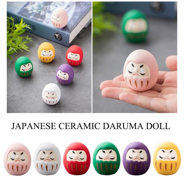 Japansk traditionell stil Daruma docka, staty prydnad kreativ purple 1pcs