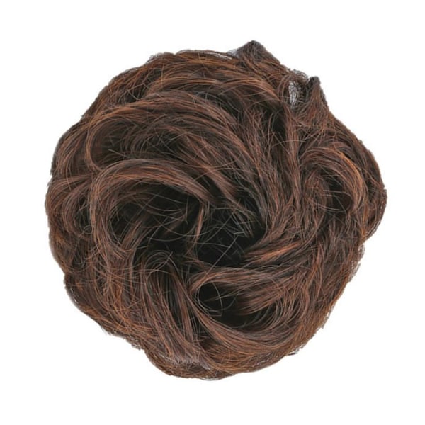 Lockigt stökigt hår Bun Piece Scrunchie Fake NaturalBobbleHair Exte dark brown 13cm