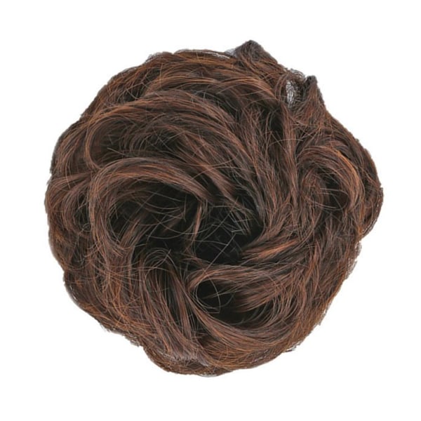 Lockigt, stökigt hårbulle-stycke Updo Scrunchie Falsk Naturlig Förlängning dark brown 13cm