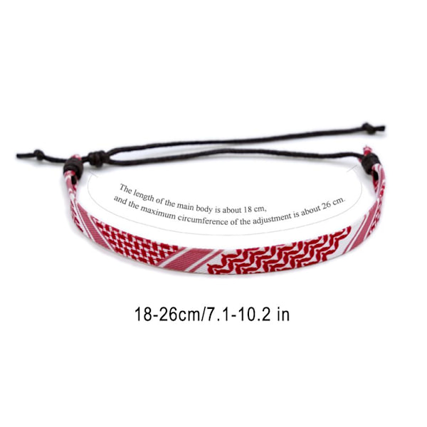 Vävt armband för kvinnor män handgjorda etniska armband❀ Prickigt band I3U7 red 18-26cm