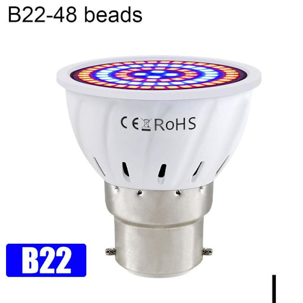 E27 48/80 Leds Plant Grow Lamp Led Full Spectrum Growth Light Bu As shownI B22*48LED