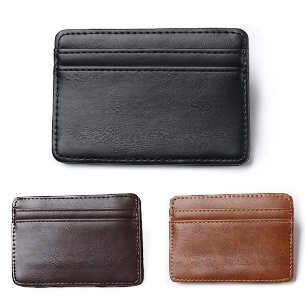 【lager i lager】NY PU-läder kreativ magisk plånbok kortväska busin Light Brown One-size