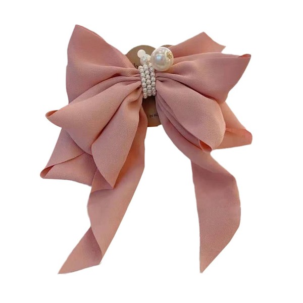 Kvinnor Stora Rosett Hårnål Chiffon Stor Rosett Spännen Band Hai red one size