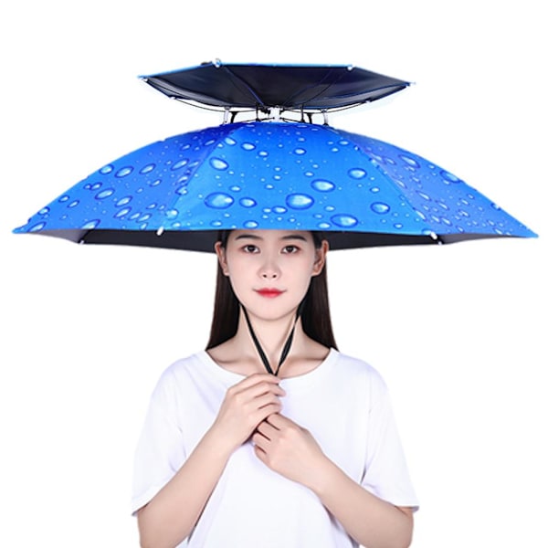 Paraplyhatt Hopfällbar Justerbar Sol Regn Keps UPF 50+ UV-skydd Camellia flower double-deck