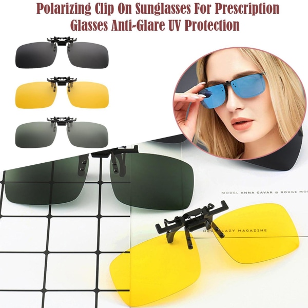 Unisex solglasögon Clip On Flip Up Driving Glasses Sun Mens Wom gray One-size