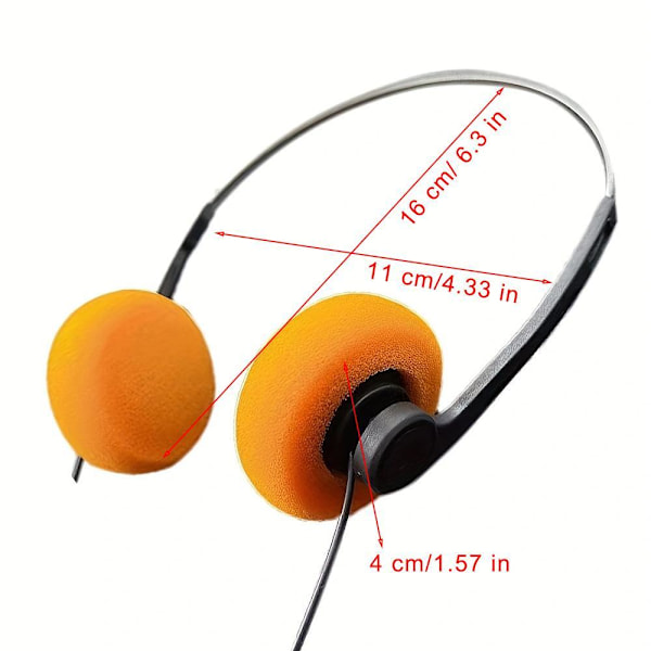 Retro Lätta Hörlurar, Hi-Fi Stereo Hörlursheadset, Retro orange one-size