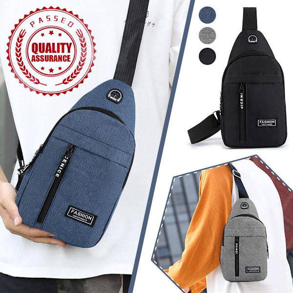 Oxford Tyg Bröstväska Stor Kapacitet Sport Utomhus Ryggsäck Crossbody Enkel Axel Fritid V5a5 Gray One size