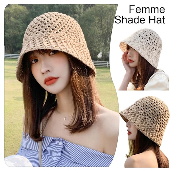 Bredbrättad Floppy Sommarhatt Vikbar Bredbrättad Keps Solhatt Halm Strand Black ONE-SIZE