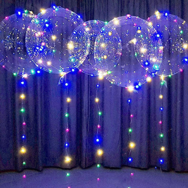 6st 3Set Transparent Party Glow Wave Ballong Bröllop Bubble Bal Warm light model 6pcs 3set