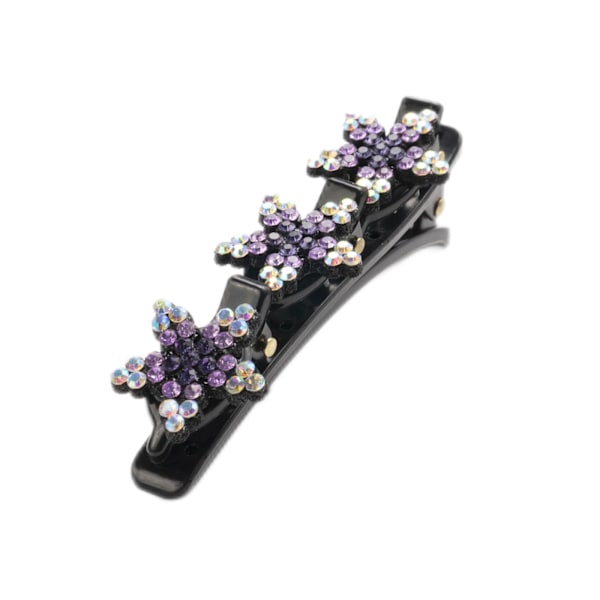 Rhinestone flätad hårklämma luggklämma trasig hårfinish A blue One-size