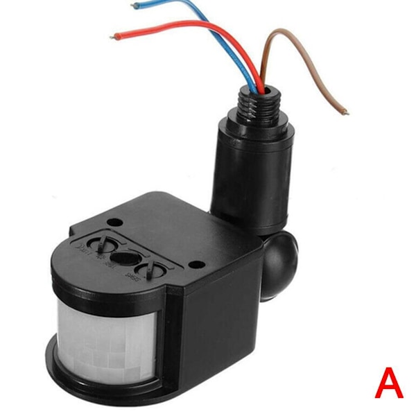 PIR Rörelsesensor Brytare Säkerhet Infraröd installera Lätt I8T4 180 black 85 to 265V