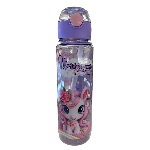700ml Tecknad Plast Vattenflaska Söt Rymdflaska - Fri Hög Tem Frosted Purple 700ml