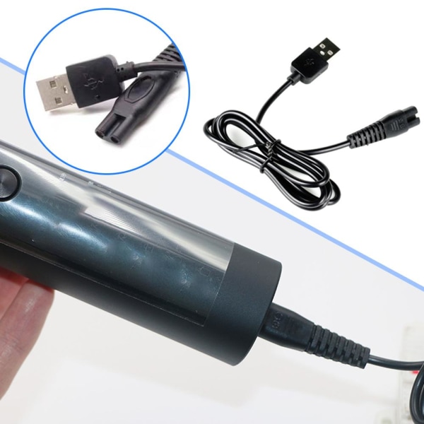 Elektrisk rakapparat USB laddningskabel Power Laddare Elektrisk A