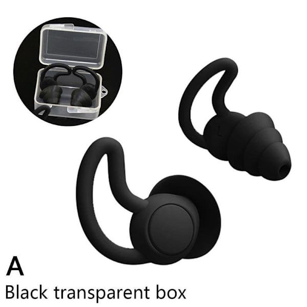 1 par högkvalitativa brusreducerande öronproppar vattentäta dykning S black One-size