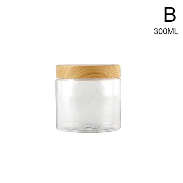 TAOYUN Tomma transparenta plastflaskor med trälock TransparentB 300ml