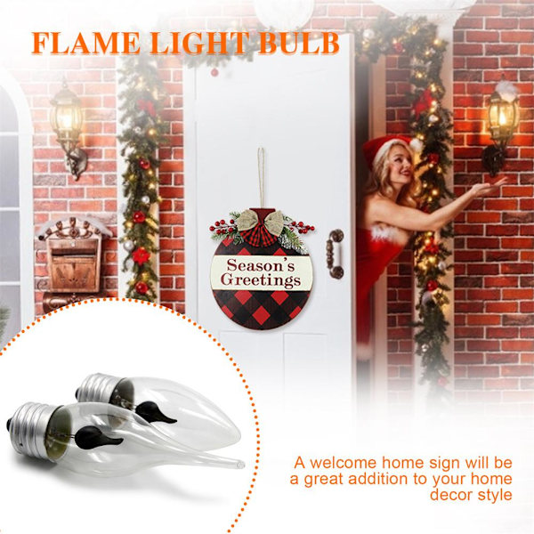 FLICKER FLAME E14/E27 Ljus Ljuspære JUL Lampa *1 whiteC E27 circular