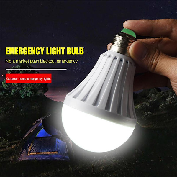E27 Uppladdningsbar Nödlampa för Strömavbrott Batteribackup LED-lampor 15w one-size