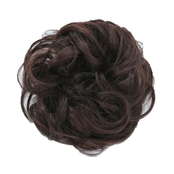 Lockigt, stökigt hårbulle-stycke Updo Scrunchie Falsk Naturlig Förlängning black 13cm