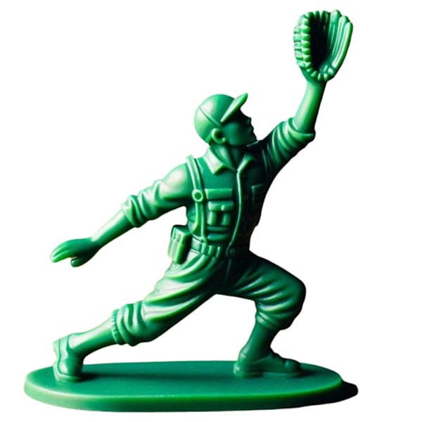 Jkapagzy Basebollsoldatfigurer, Mini Gröna Basebollspelare E 1pcs