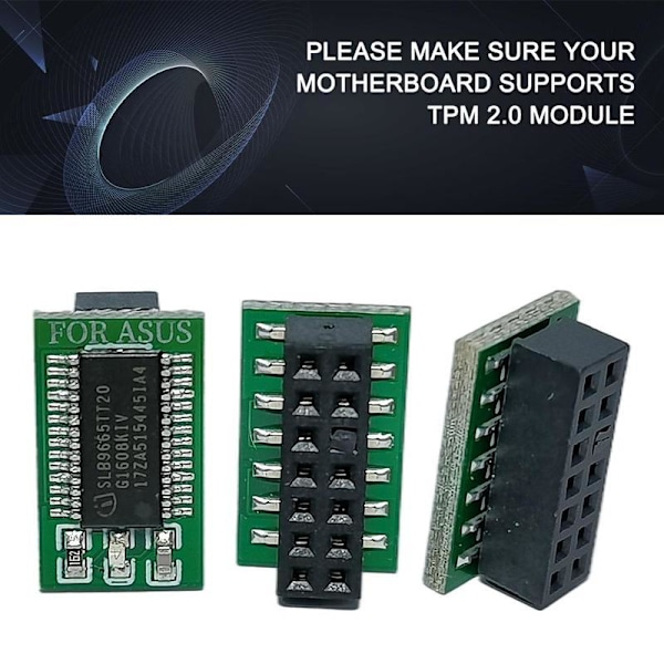 TPM 2.0 Krypteringssäkerhetsmodul Fjärrkort Windows 11 Uppgraderingsmod Ny T3 For Asus 14Pin LPC One-size