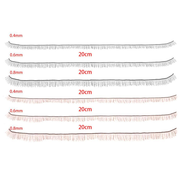 Svart / Brun 0.4/0.6/0.8mm Konstgjorda Ögonfransar Docka Dockor Tillbehör I1E3 Brown 0.4mm