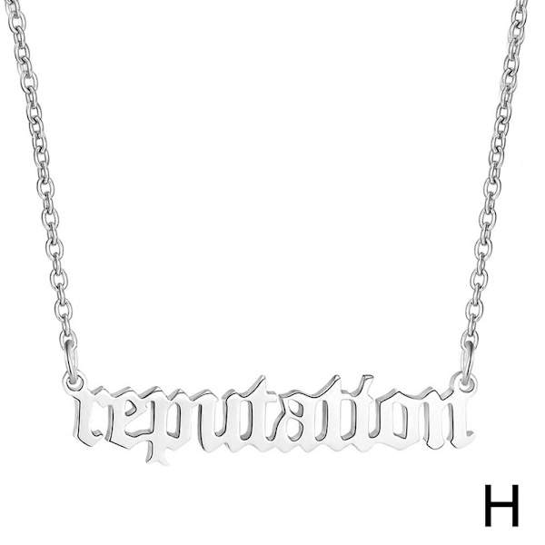 Inspirerat halsband Lover Reputation 1989 Fearless Red Speak Now G Reputation Silver
