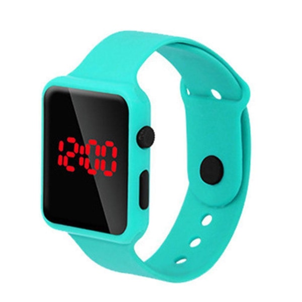 Mode fyrkantig LED digital watch Unisex silikon armband handled Pink One size