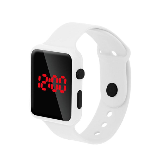 Mode fyrkantig LED digital watch Unisex silikon armband handled Black One size