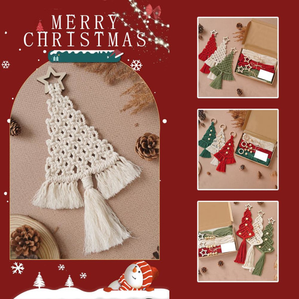 Macrame Kit Christmas Tree Decoration 3 Set Christmas Tree Craft B 1set