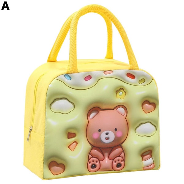 Termisk väska Matförvaringsväska Student lunchlåda kylväska för barn Yellow 1pcs