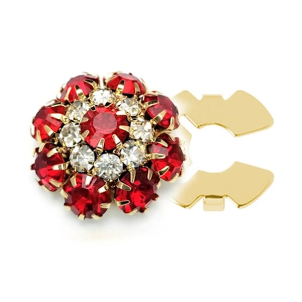 Rhinestone Knappöverdrag, Kristallknappöverdrag för Skjortor, Deta Golden red 1pcs