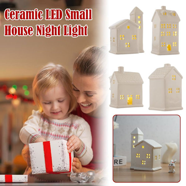 Keramisk Julby Set LED Julby Hus O9H8 юг э☆ Y4A2 D9K3 RH2280 one-size