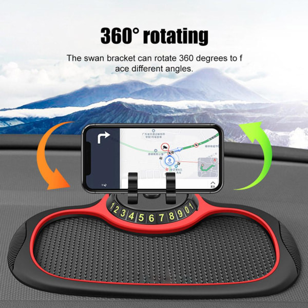 Multi-funktionell bil Anti-Slip Mat Biltelefon Hållare Sticky Dash red-2 one-size